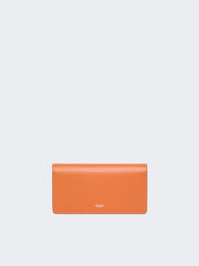 Leather phone pouch - Tangerine