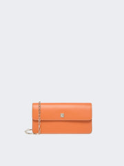 Leather phone pouch - Tangerine