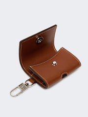 Leather earphone pouch - Amber brown