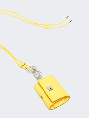 Leather earphone pouch - Yellow