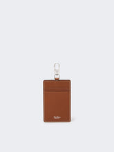 Leather badge holder - Amber brown