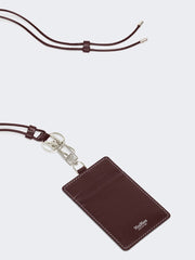 Leather badge holder - Bordeaux