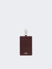 Leather badge holder - Bordeaux