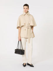 Water-repellent gabardine cloak - Natural