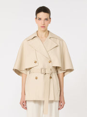Water-repellent gabardine cloak - Natural