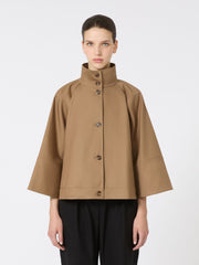 Cropped water-repellent gabardine cloak - Colonial