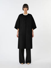 Long cape in cashmere drap - Black