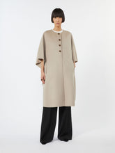 Long cape in cashmere drap - Sand