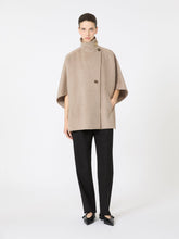 Lightweight cashmere broadcloth cape - Beige