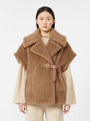 Alpaca and cashmere Teddy cape - Bronze