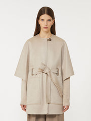 Cashmere cape with belt - Beige