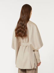 Cashmere cape with belt - Beige
