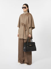 Cashmere cape with belt - Brown