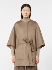 Cashmere cape with belt - Brown