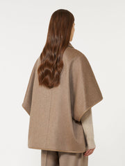 Cashmere zibeline cape - Brown