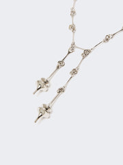 - Long necklace with double pendant - Silver