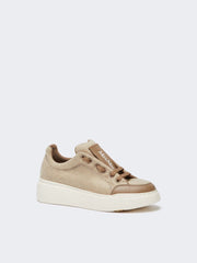 Water-repellent cashmere trainers - Beige