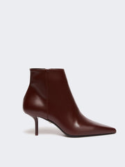 Zip-up leather ankle boots - Bordeaux