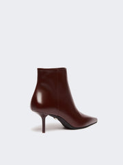 Zip-up leather ankle boots - Bordeaux