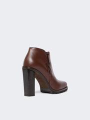Smooth leather booties - Cocoa