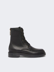 Leather combat boots - Black