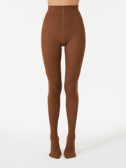 Cotton tights - Tobacco