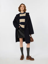Coat in double-faced wool broadcloth - Navy