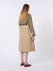 Reversible water-repellent gabardine trench coat - Beige