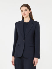Stretch wool blazer - Navy