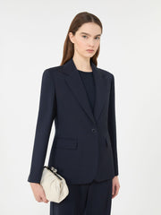 Stretch wool blazer - Navy