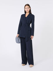 Belted wool jacket - Navy