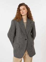 Oversize wool blazer - Dark grey