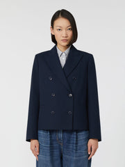 Double-breasted gabardine jacket - Navy