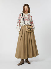 Pleated cotton skirt - Desert