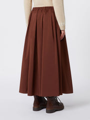 Long taffeta skirt - Dark brown