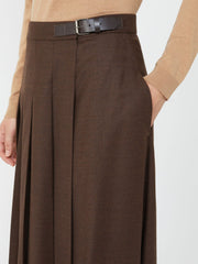 Wool wrap skirt - Chocolate