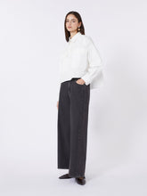 Asymmetrical washed cotton shirt - White
