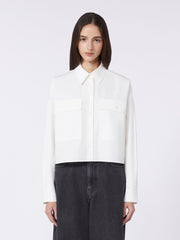 Asymmetrical washed cotton shirt - White