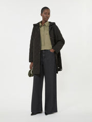 Asymmetrical washed cotton shirt - Kaki