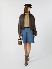 Boxy-fit heavy cotton shirt - Desert