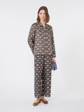 Printed silk pyjama shirt - Brown
