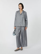 Printed silk pyjama shirt - Light blue