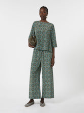 Crepe de chine crew-neck blouse - Light blue