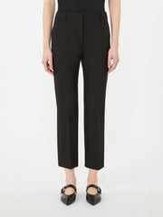 Double-faced viscose canvas trousers - Black