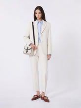 Double-faced viscose canvas trousers - Ivory