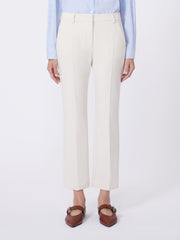 Double-faced viscose canvas trousers - Ivory