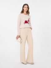 Cotton drill wide-leg trousers - Sand