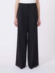 Wool-blend trousers - Black