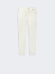Slim-fit stretch cotton trousers - White