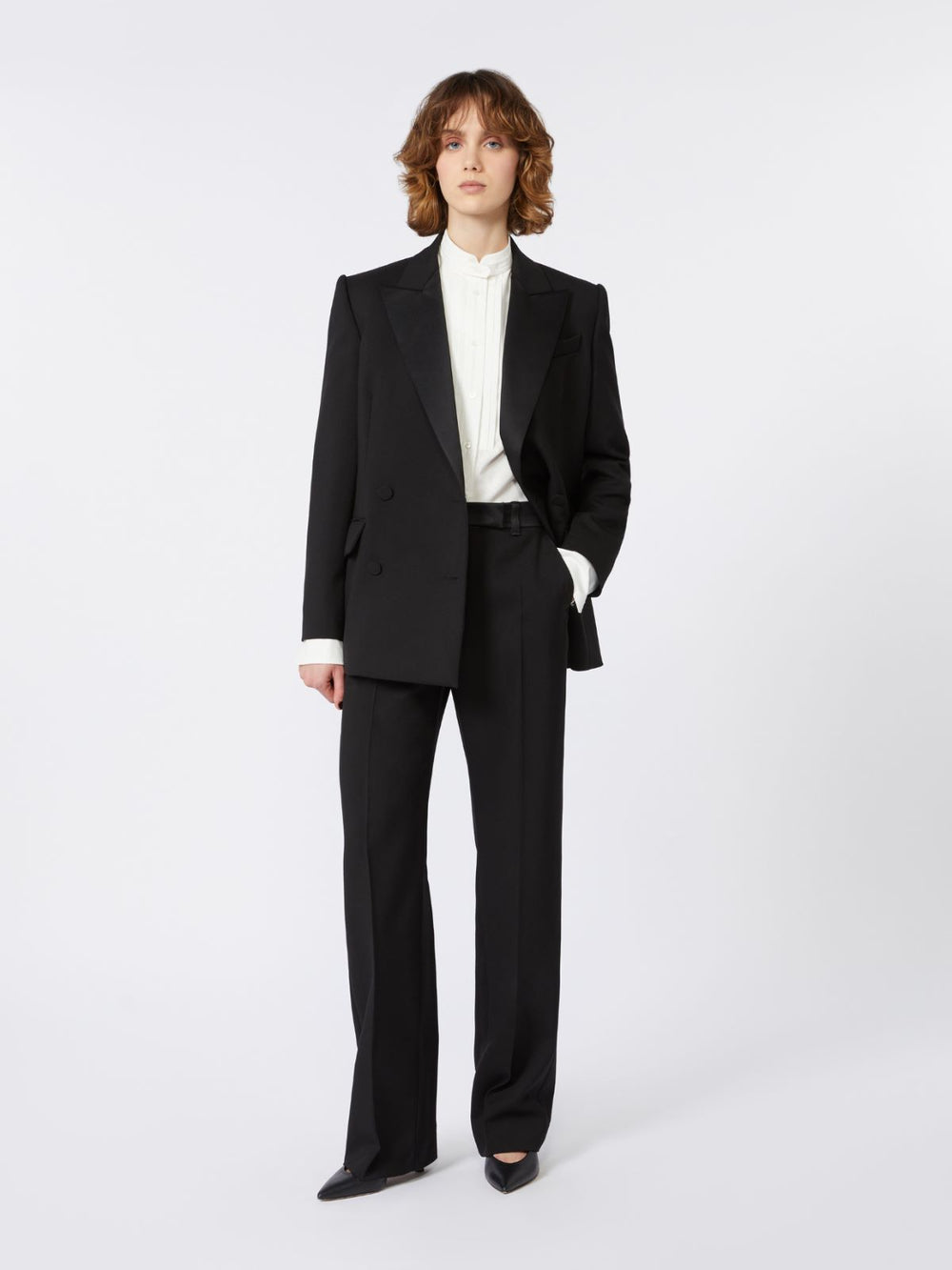 Wool cloth trousers - Black